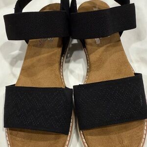 BOBS from Skechers Black Wide Strap Sandals